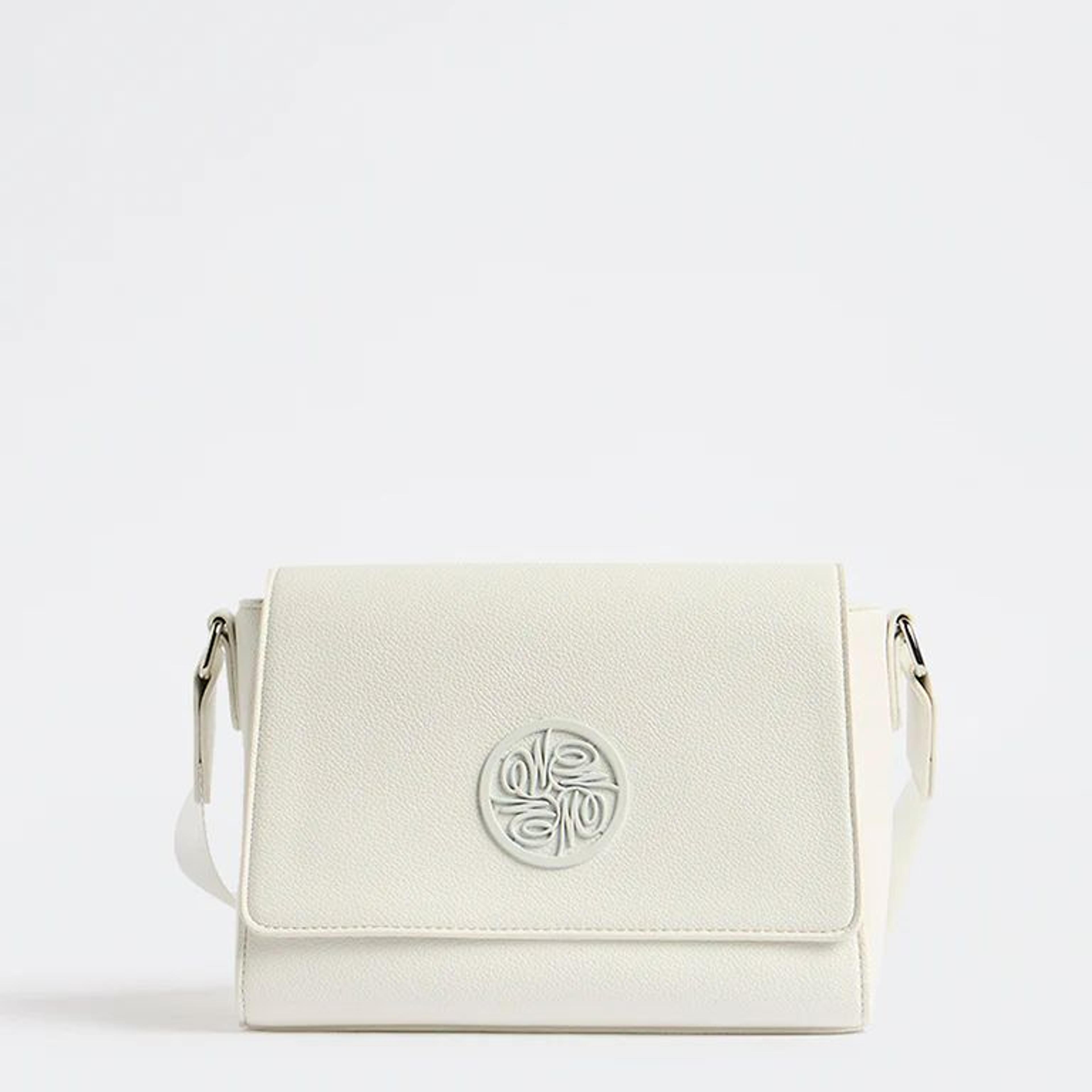 Westside White Embossed Sling Bag