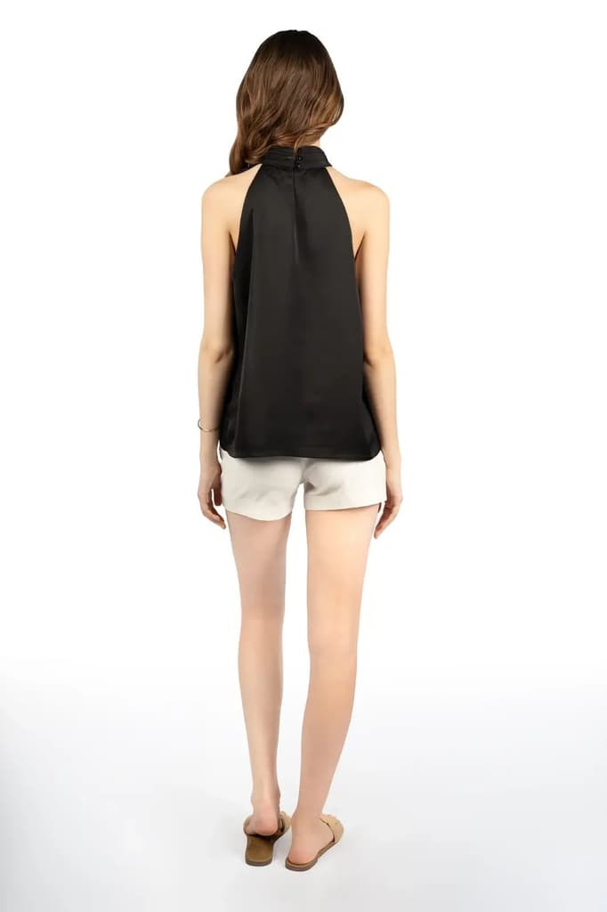 Noir Luxe Halter Satin Top — photo 5