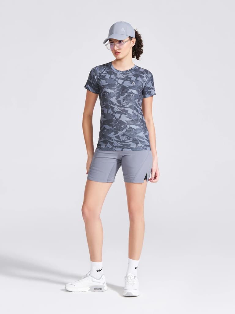 Women's Black Printed Round Neck T-Shirt — photo 6