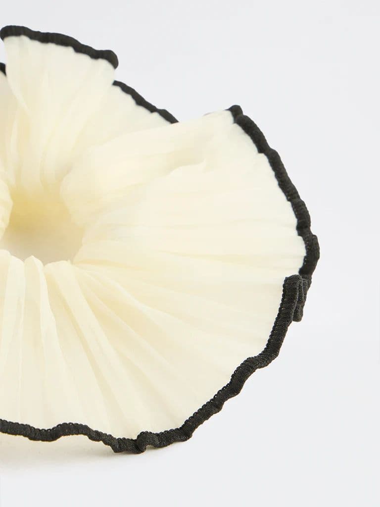 Westside Accessories Yellow Crinkled Scrunchie — photo 3