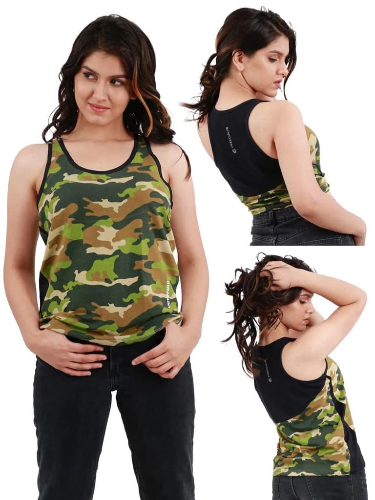 Camouflage Printed Bamboo Tank Top For Women's (Pack Of 1) — photo 6
