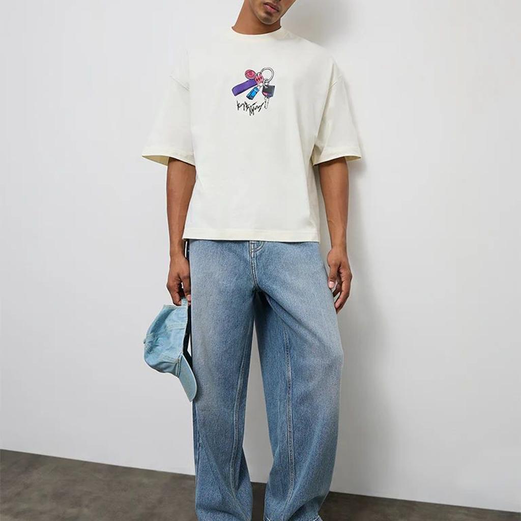 Nuon Light Blue Washed Relaxed-Fit Mid-Rise Jeans