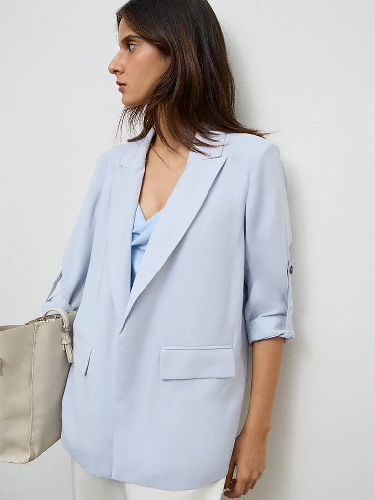 Wardrobe Light Blue Solid Blazer — photo 2