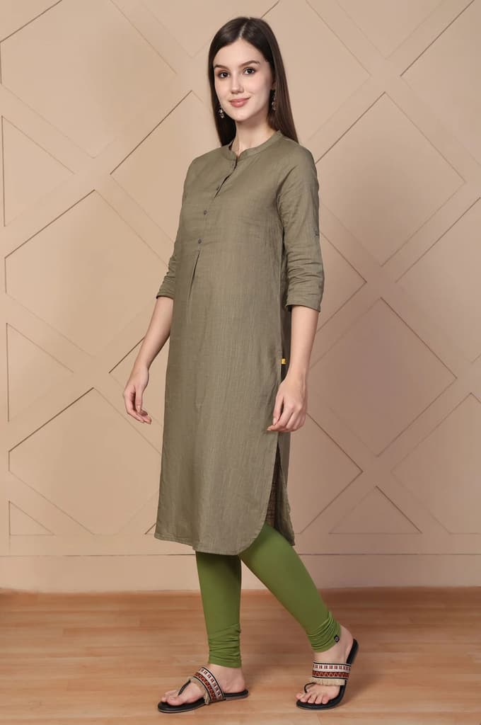 Green Solid Churidar Cotton Tight — photo 5