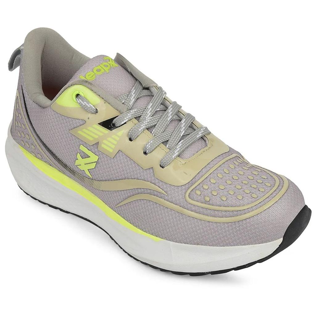 Leap7x Light Grey Sports Lacing Running Shoes For Men GHD-29 By Liberty