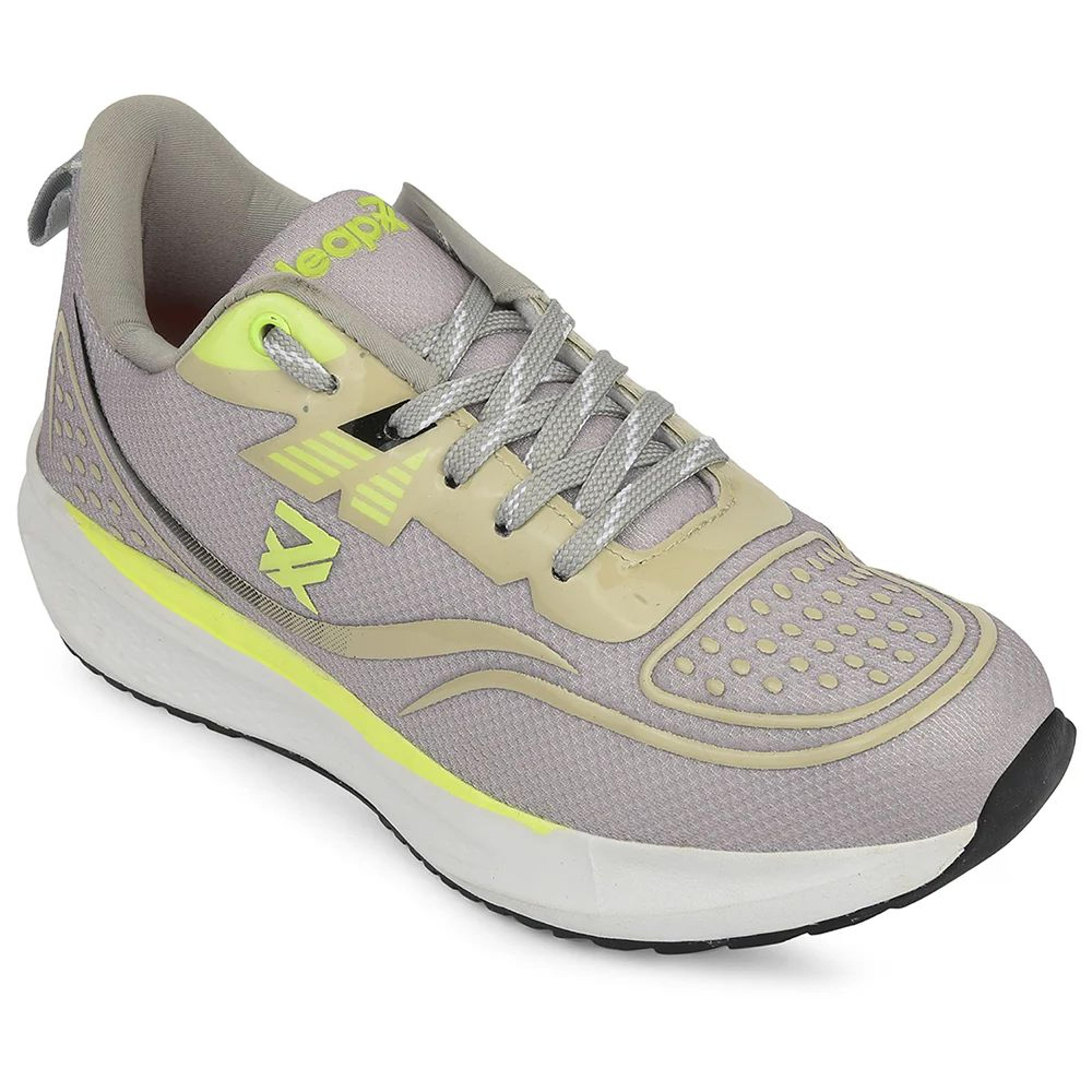 Leap7x Light Grey Sports Lacing Running Shoes For Men GHD-29 By Liberty