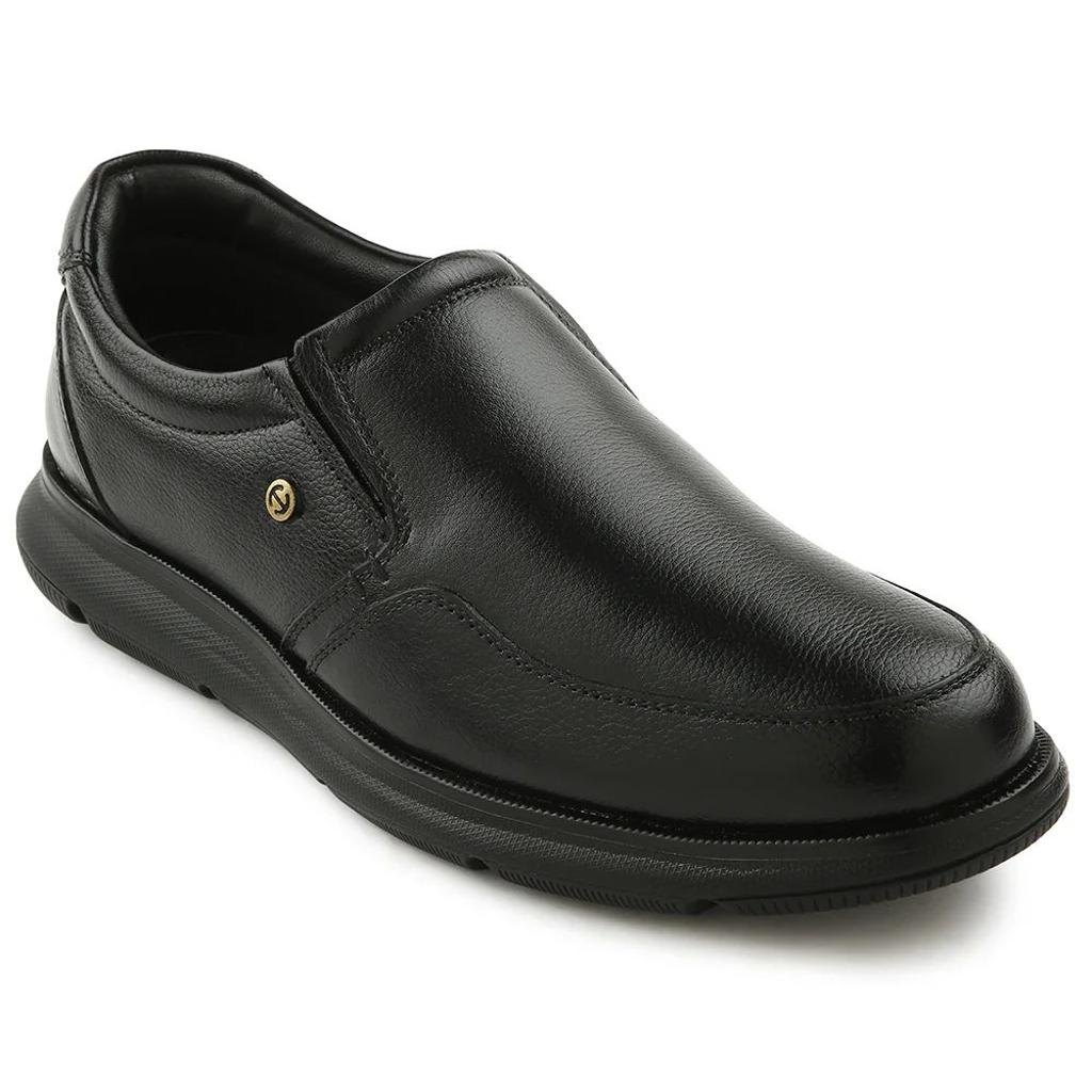 Healers Black Casual Non Lacing Moccasin For Men S984-01 By Liberty