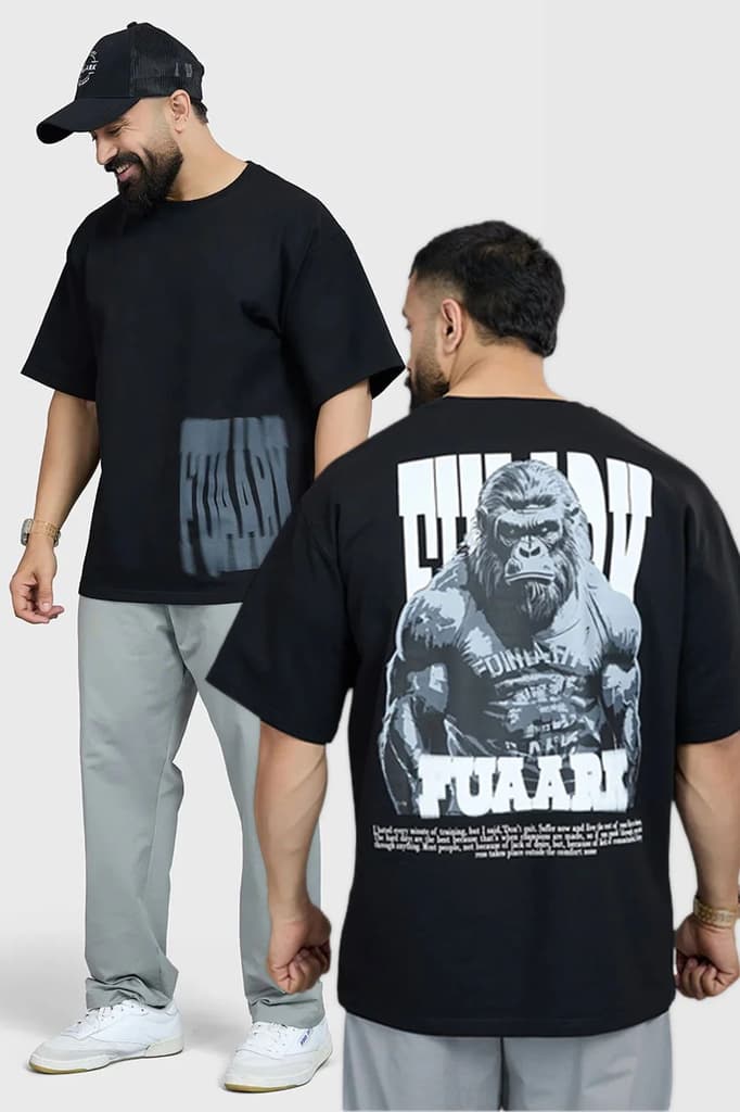 Gorilla Oversized T-shirt Black — XS