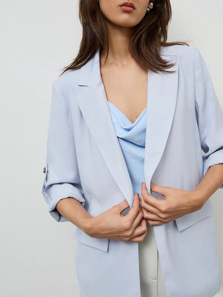 Wardrobe Light Blue Solid Blazer — photo 3