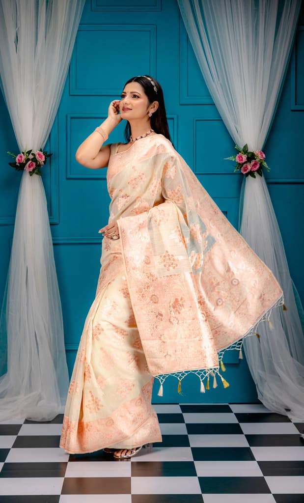 Mimosa Women's Woven Design Banarasi Style Art Silk Saree With Blouse Piece : SA00001806HWFREE — photo 5