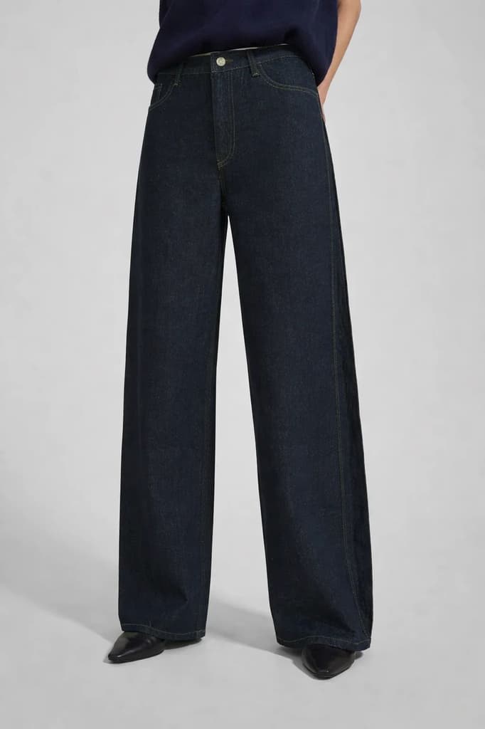 Denim-Inspired Pleated Pants — photo 4