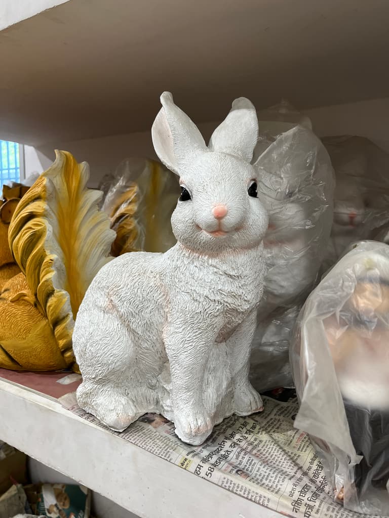 White Bunny Rabbit Figurine | Decoration | Plastic | White