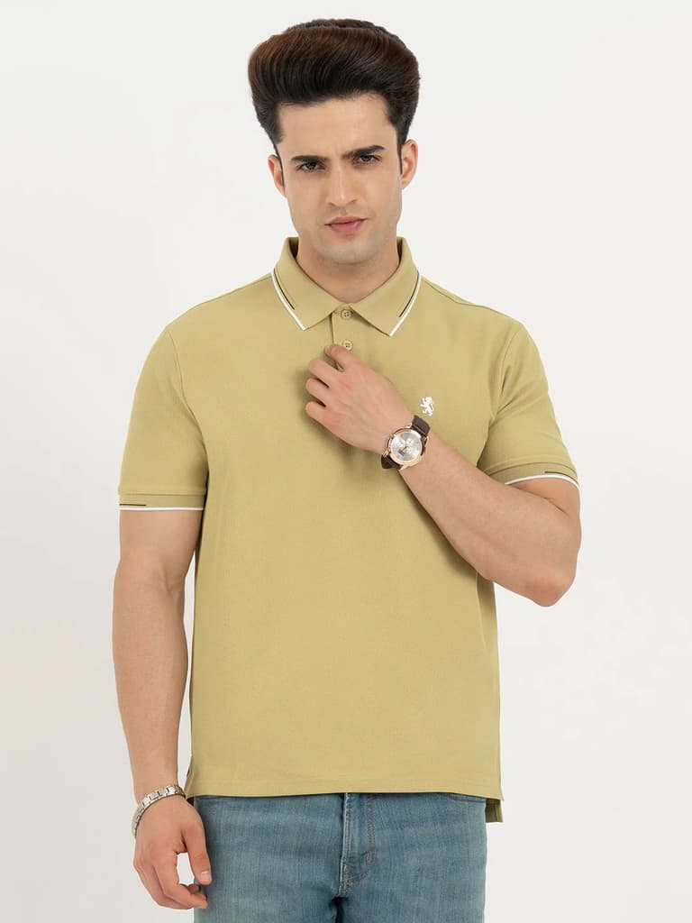 Polo T Shirts for Men in Olive Yellow | Classic Polo T Shirts — S / Olive Yellow