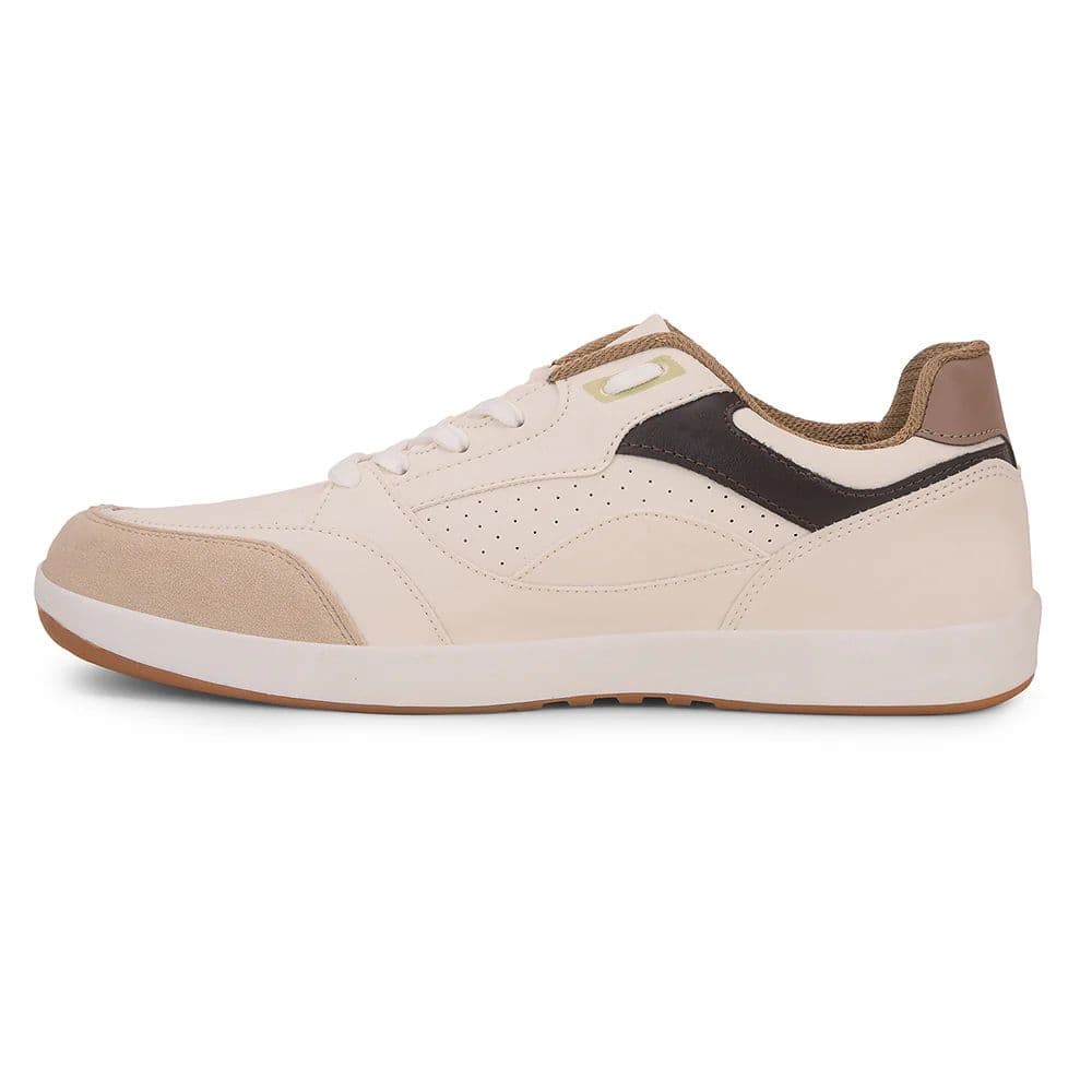 Leap7x Beige Casual Lacing Sneakers For Men CLASTO-1E By Liberty — photo 3