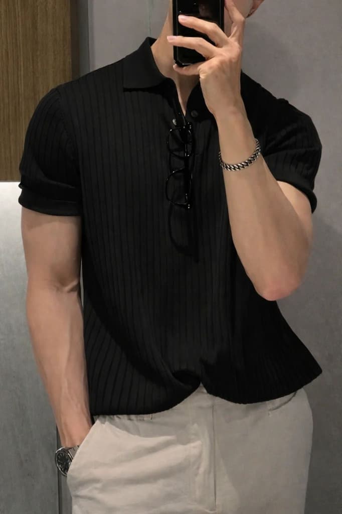 Classic Ribbed Short-Sleeve Polo — photo 9