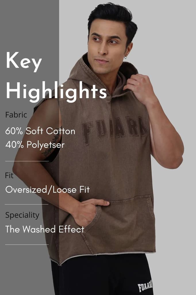 Shadow Washed Capsleeves Hoodie Brown — photo 7