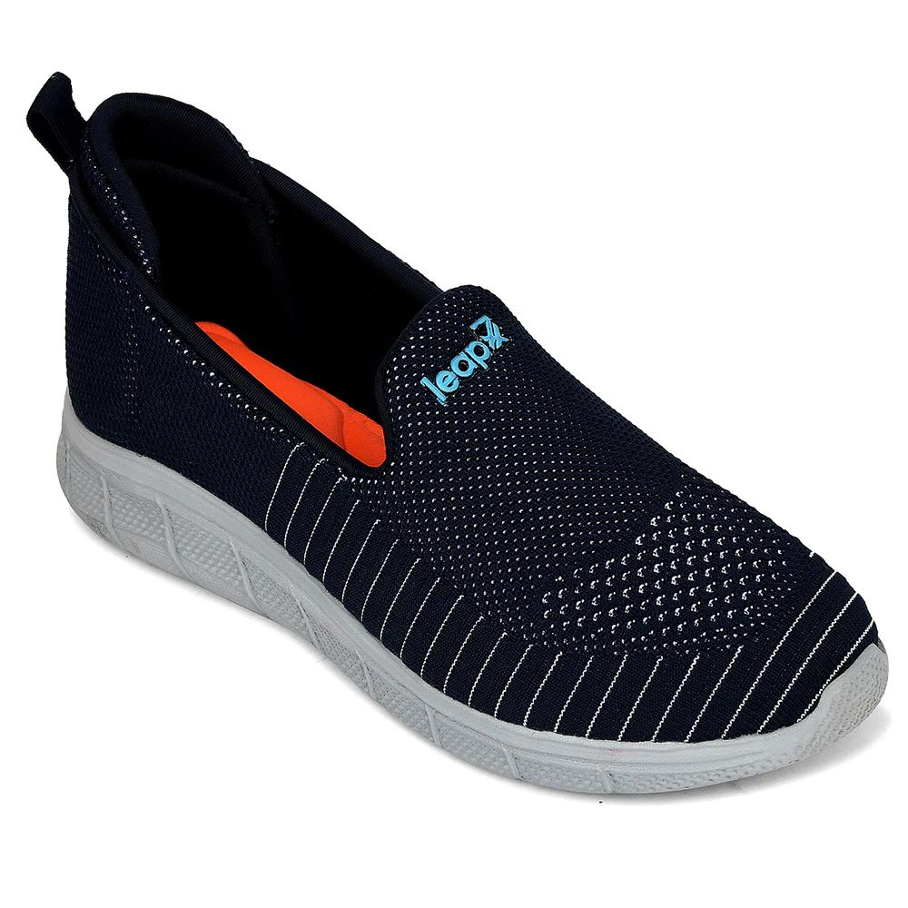 Leap7x Navy Blue Sports Non Lacing Walking Shoes For Women GHD-8 By Liberty