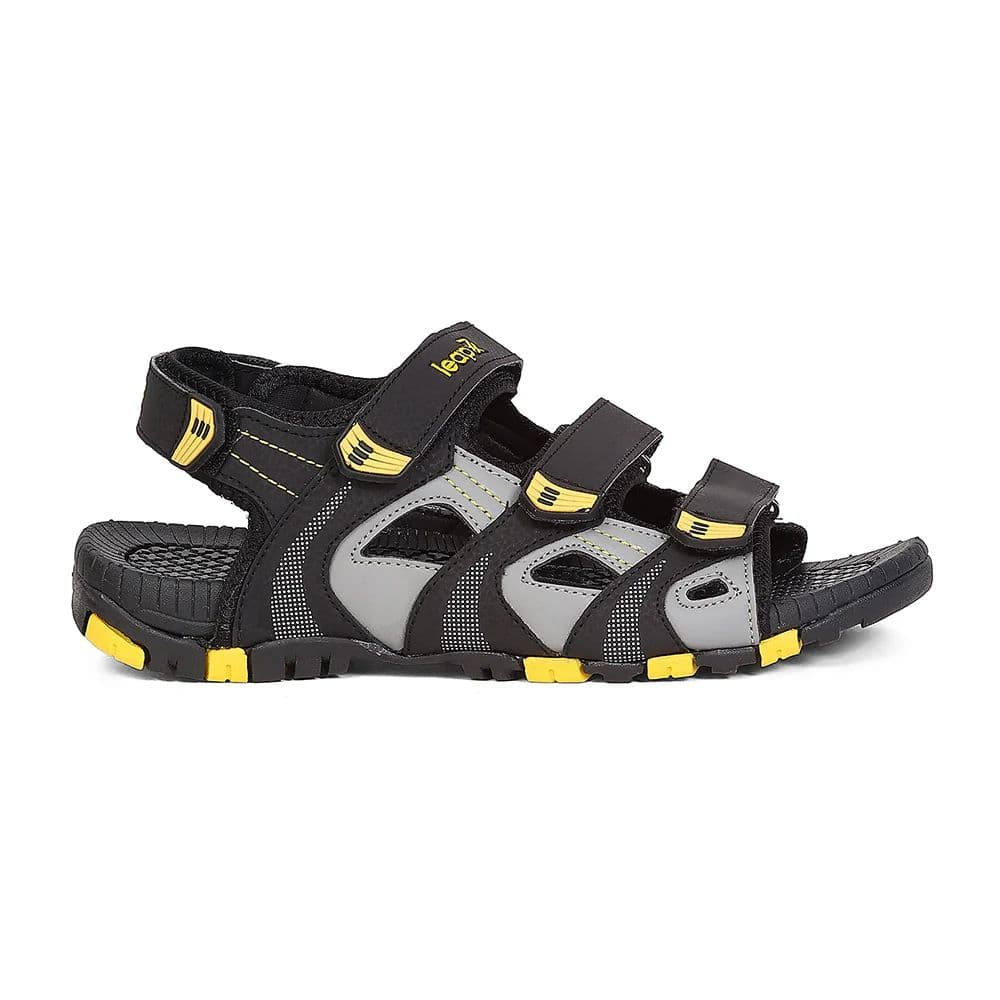 Leap7X ALBERT-1 Black Sports Velcro Sandals for Men by Liberty — photo 2