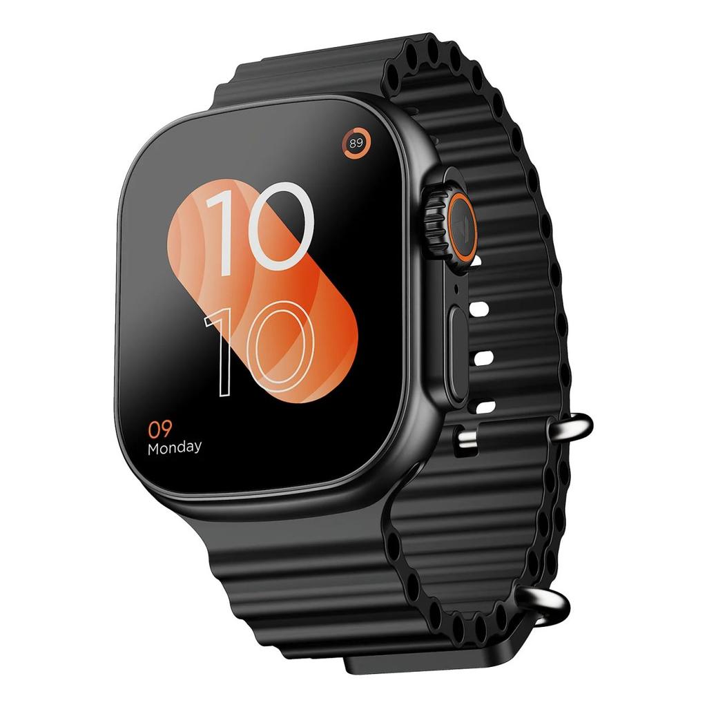 boAt Wave Aura | Smartwatch with 1.96" HD Display, 100+ Sports Modes, Functional Crown, Advanced BT Calling — Active Black