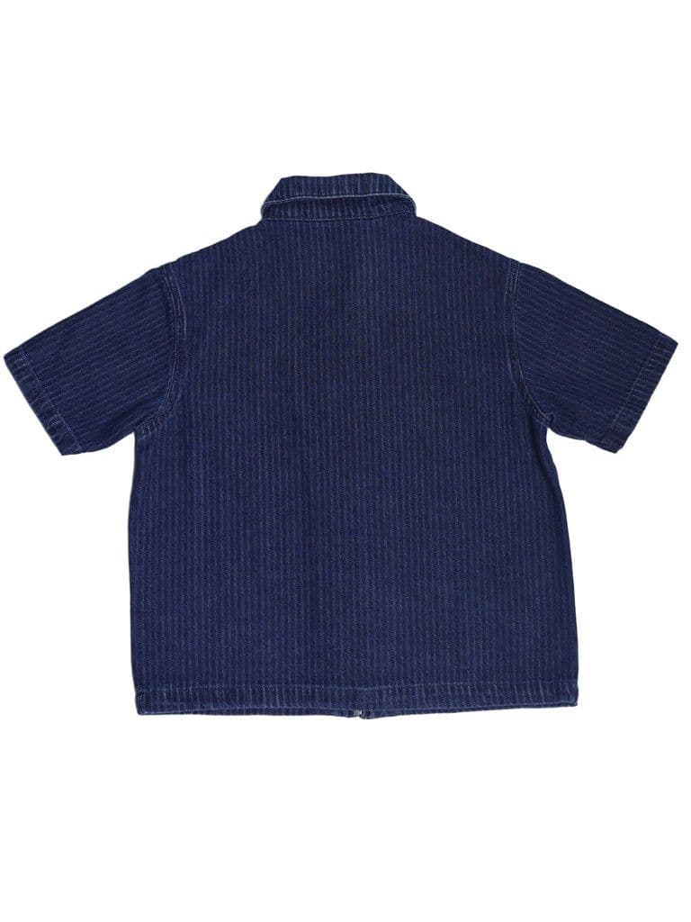Y&F Kids Boys Dark Blue Zip-up Denim Shirt — photo 4