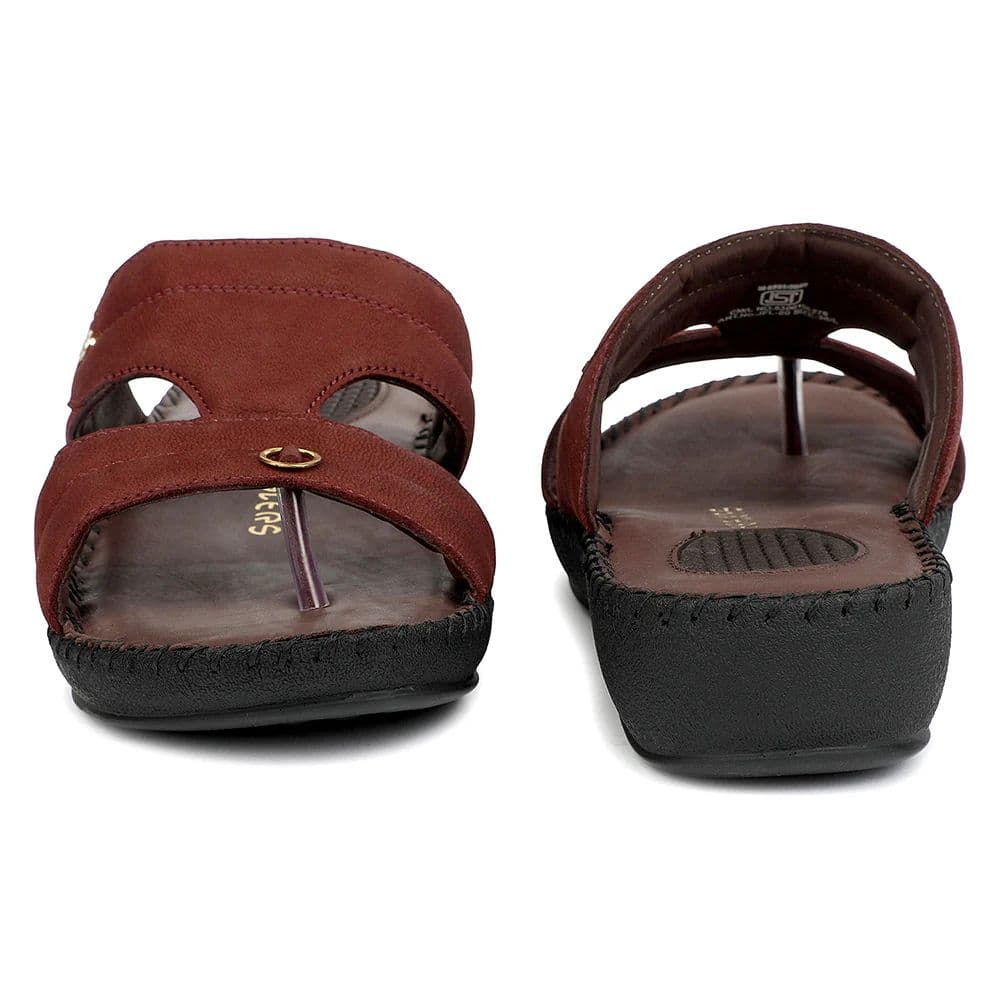 Healers Maroon Casual Flat Sandal for Women JFL-80 by Liberty — photo 6