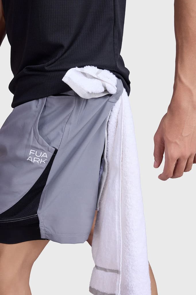 2 in 1 Mesh Shorts Foggy Grey With Black — photo 4