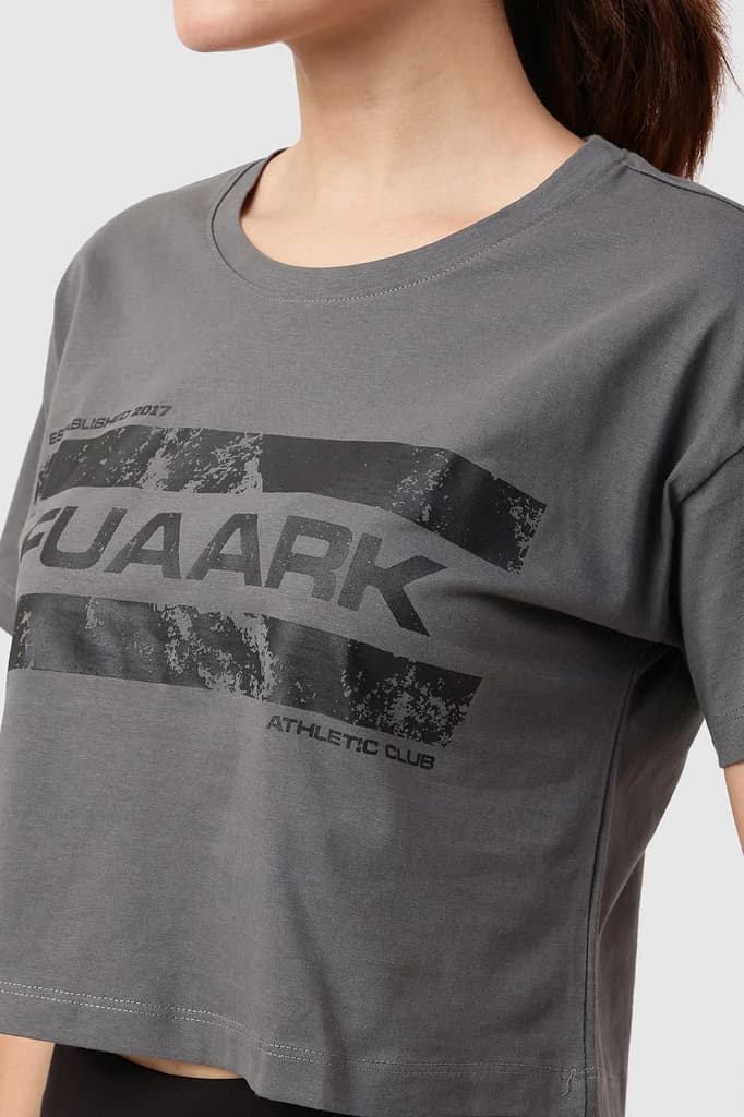Brisk Fuaark Cotton Crop Top Grey — photo 2