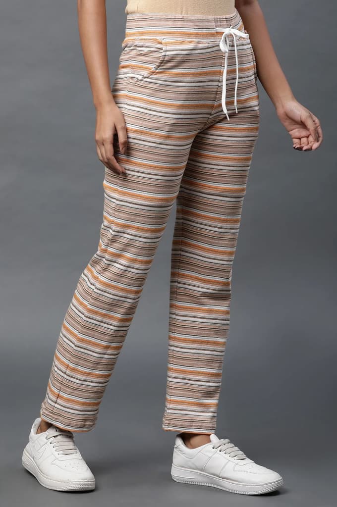 Yellow Stripe Printed Lounge Wear Pants — photo 4