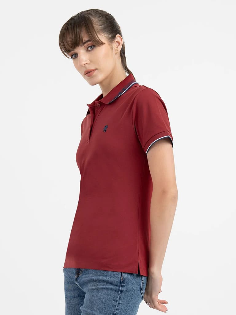 Polo T Shirts for Women in Red — photo 2