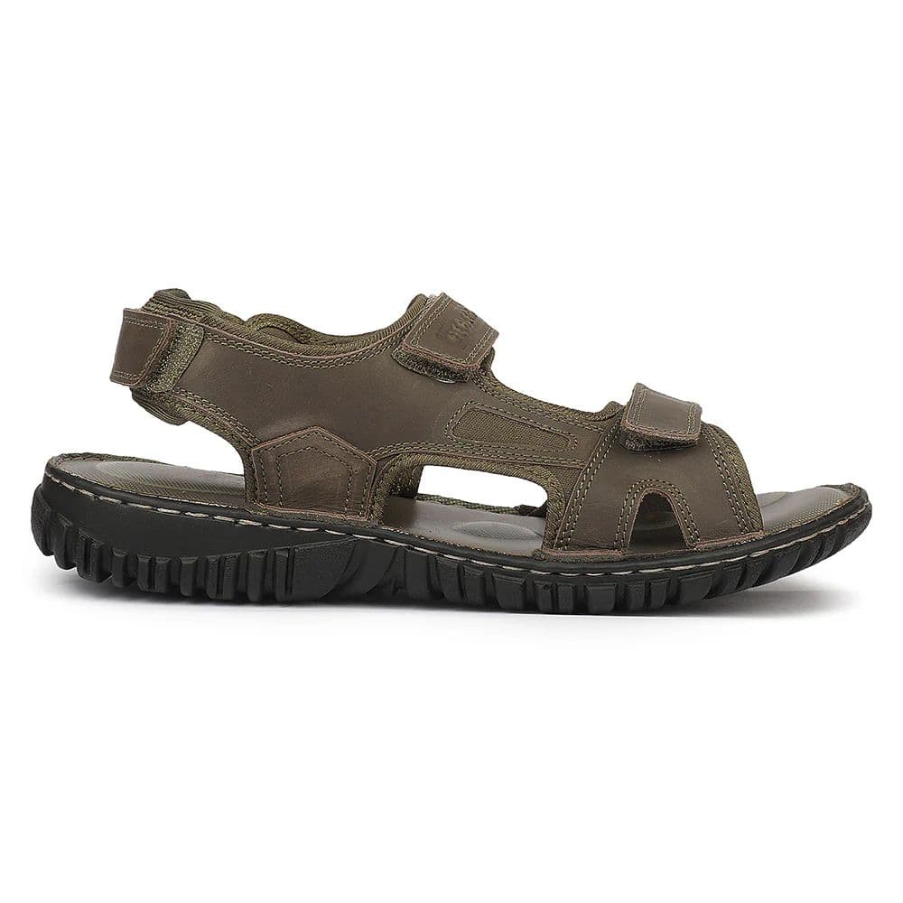 Healers RECARDO702 Sporty Olive Green Velcro Sandal for Men by Liberty — photo 2