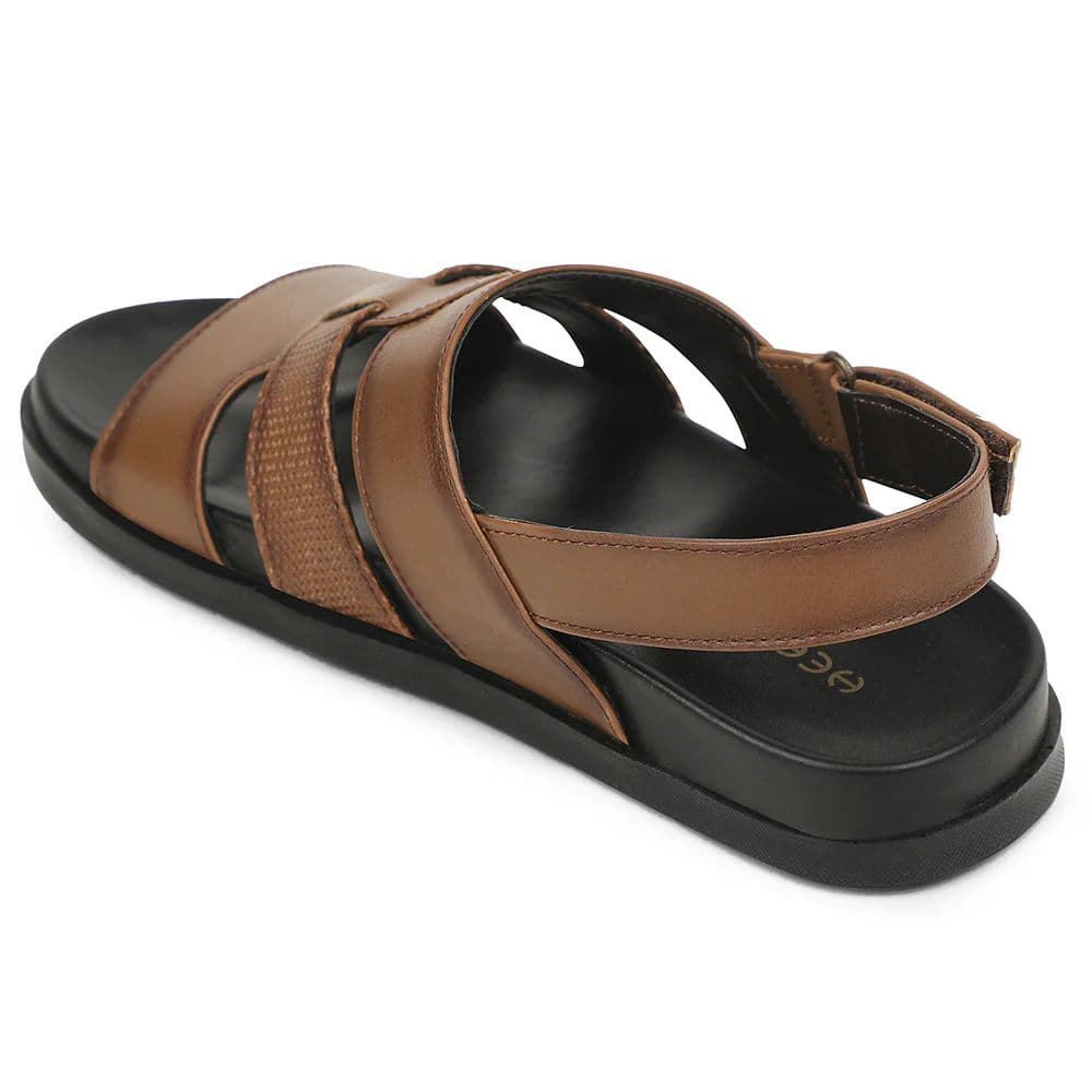 Healers Tan Casual Flat Sandal for Men LEEKSER-1E by Liberty — photo 5