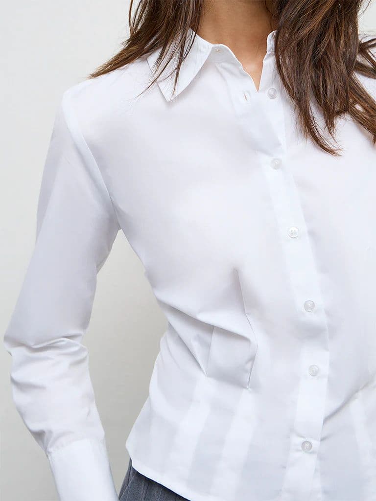 Wardrobe White Solid Shirt — photo 3