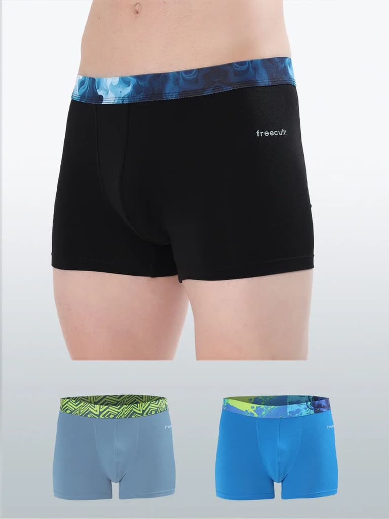 Men's Cotton Abstract Waistband Trunk – Pack of 3 — photo 2