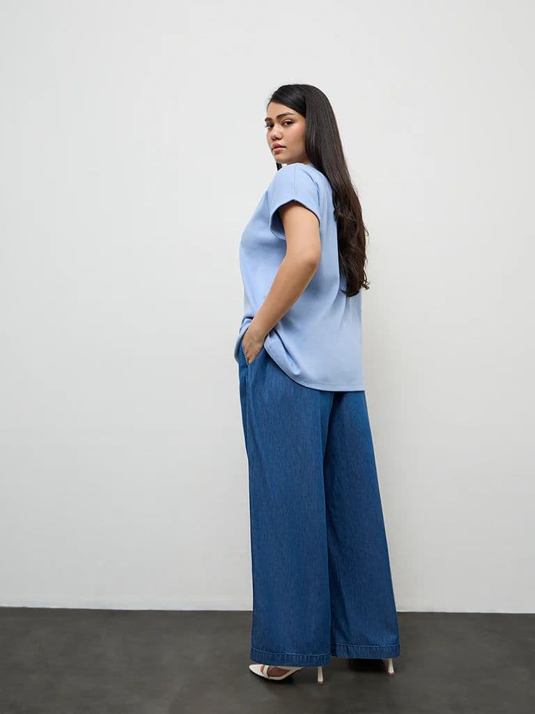 Gia Dark Blue High-Rise Denim Trousers — photo 4
