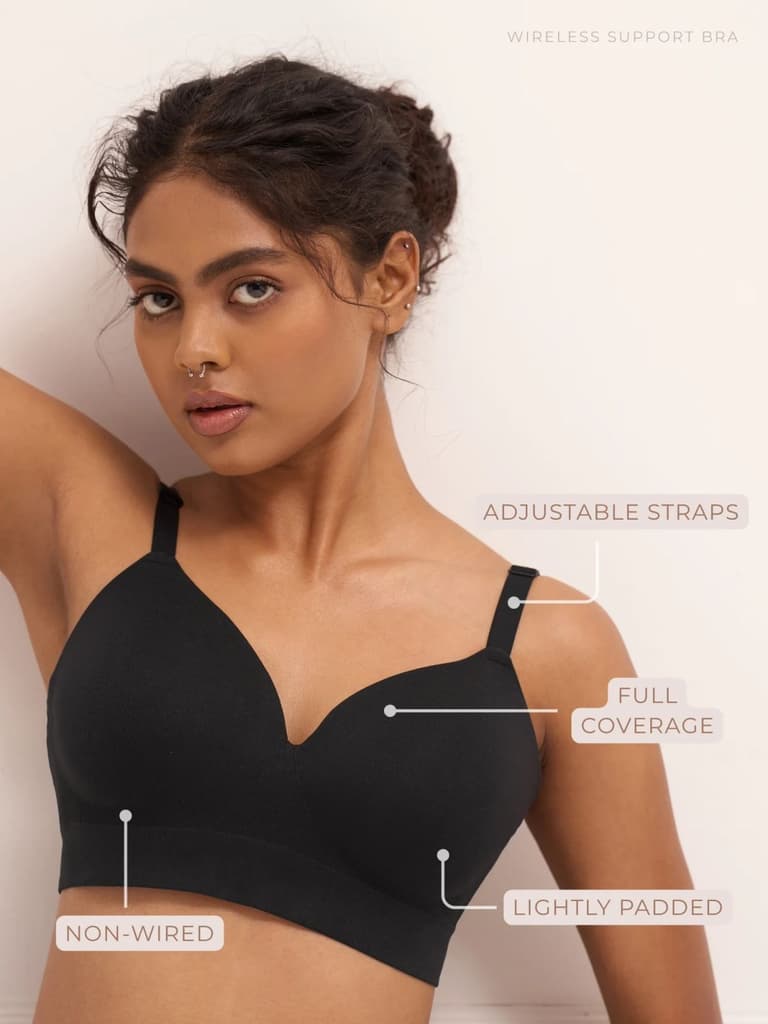 Wireless Support Bra - Non-Wired T-Shirt Bra with Full Coverage Support — photo 2