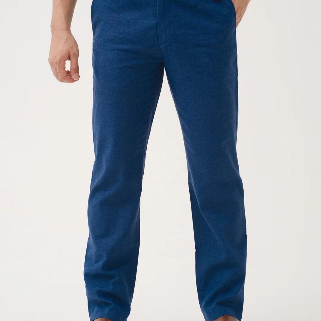 Aqualon Blue 100% Linen Pants