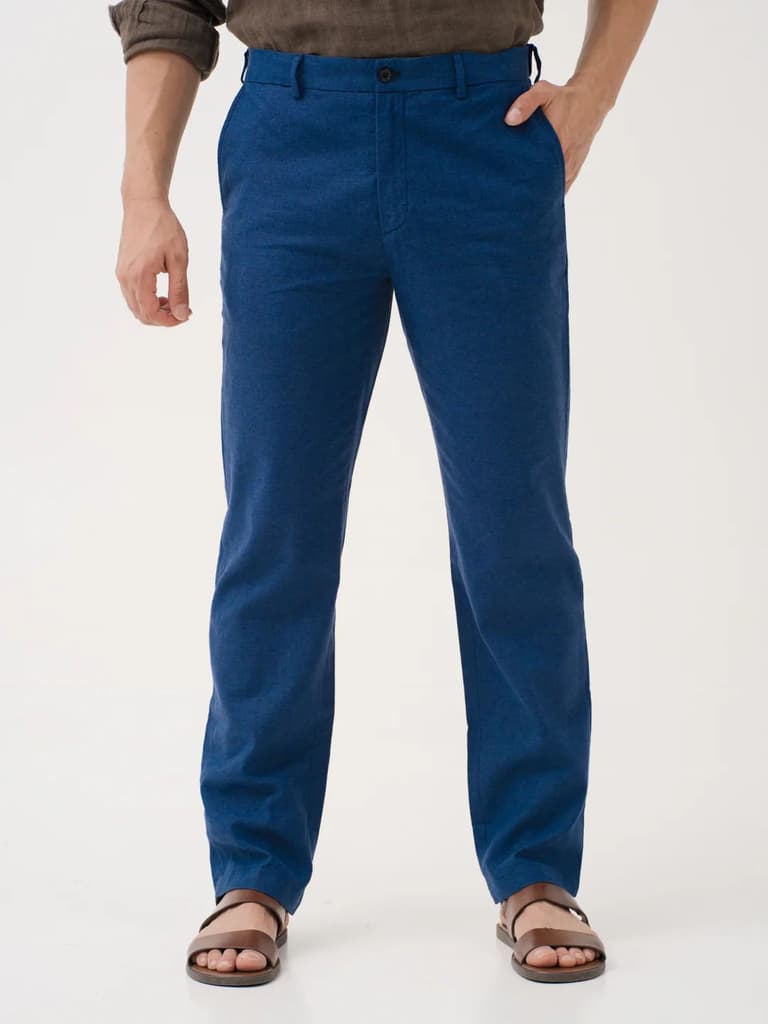 Aqualon Blue 100% Linen Pants