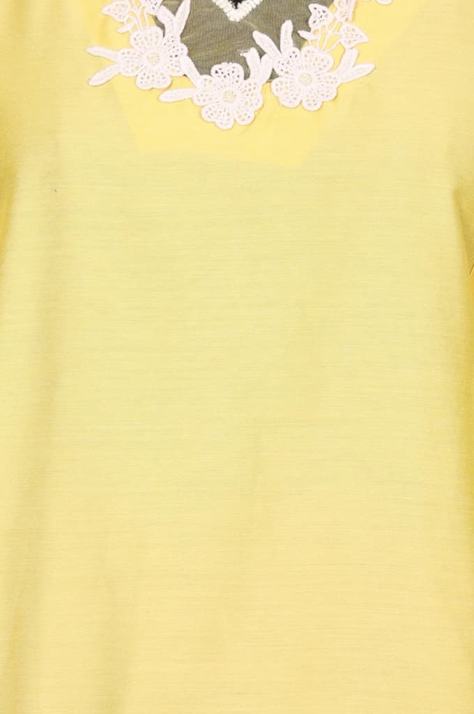 Yellow Applique Lace A-line Kurta — photo 2