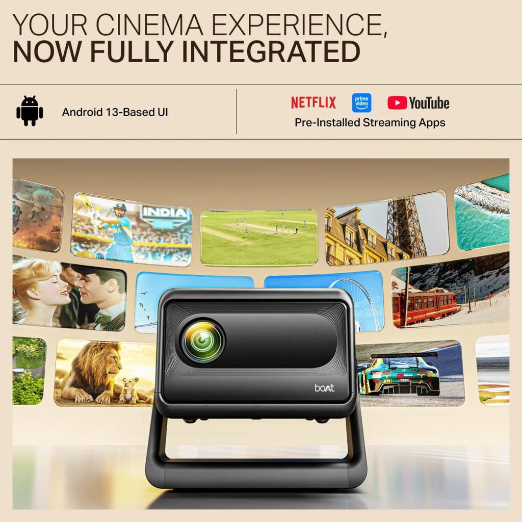 boAt Cinehead E1 | Smart Projector with 1080p Support, Android 13, and Up to 150” Big-Screen Viewing — photo 8