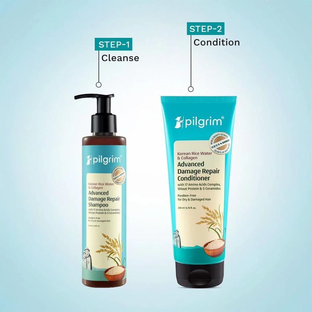 Korean Rice Water & Collagen Advanced Damage Repair Shampoo & Conditioner Combo