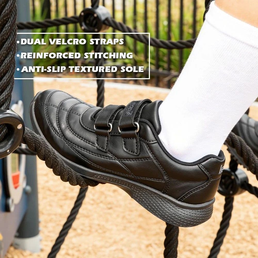 Lucy & Luke Black Casual Non Lacing Uniform School Shoes For Kids FUNRUN-E By Liberty — photo 3