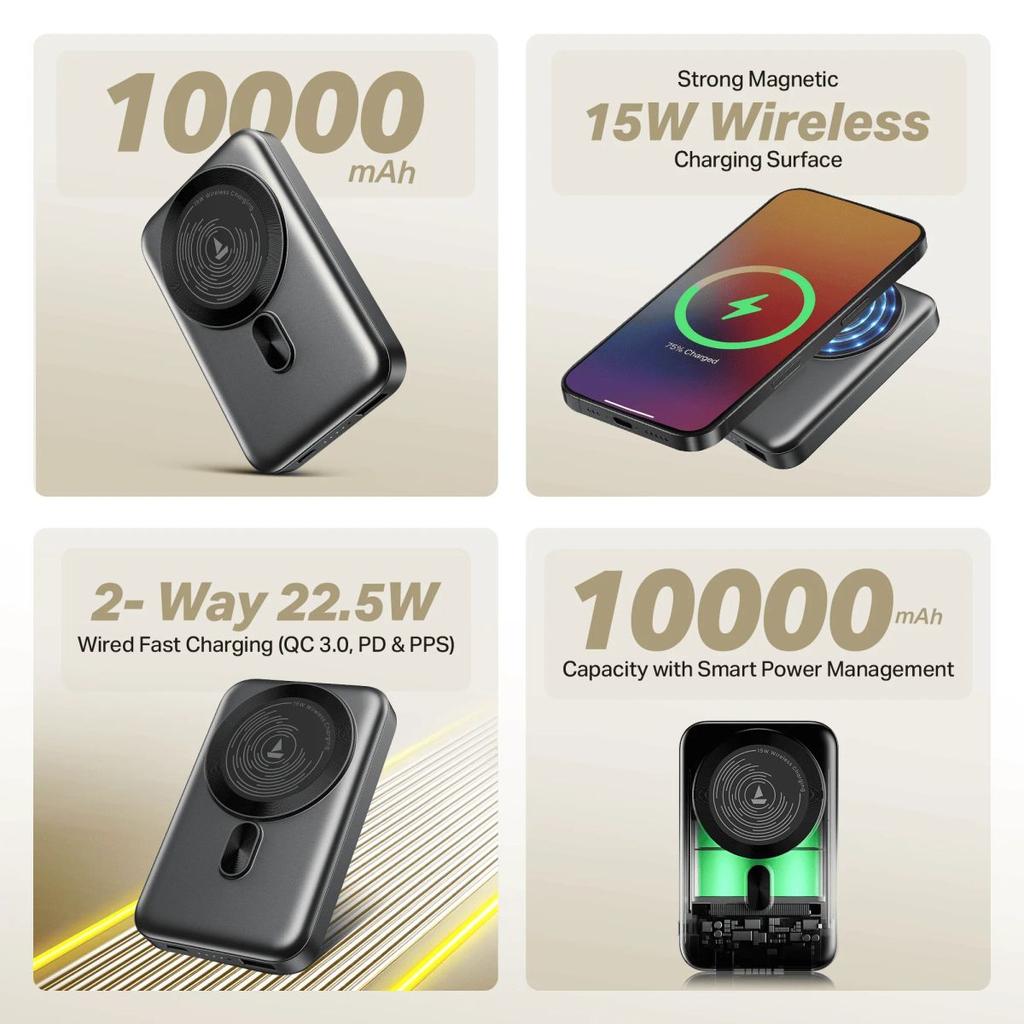 Energyshroom PB331 Magnacharge | Powerbank with 22.5W Fast Charging, 10,000mAh, 15W Magnetic Wireless Charging, 12-Layer Smart IC Protection, 3 Output Ports — photo 8