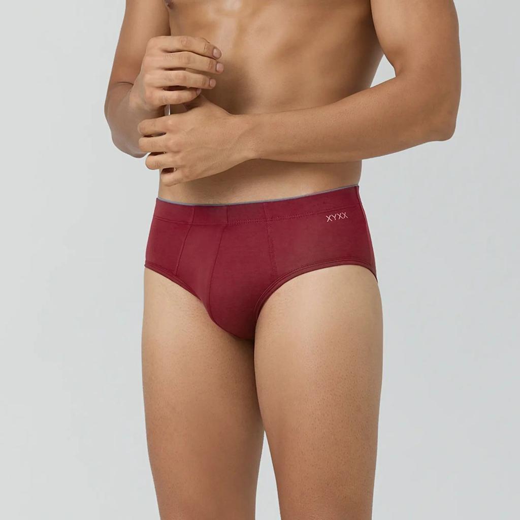 Super Combed Cotton-Modal Briefs - Bold Burgundy — photo 4