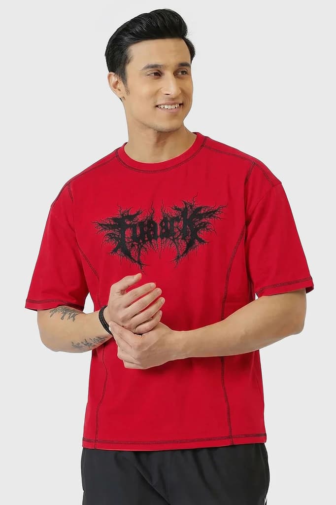 Primal Code Oversized T-shirt Red — photo 5