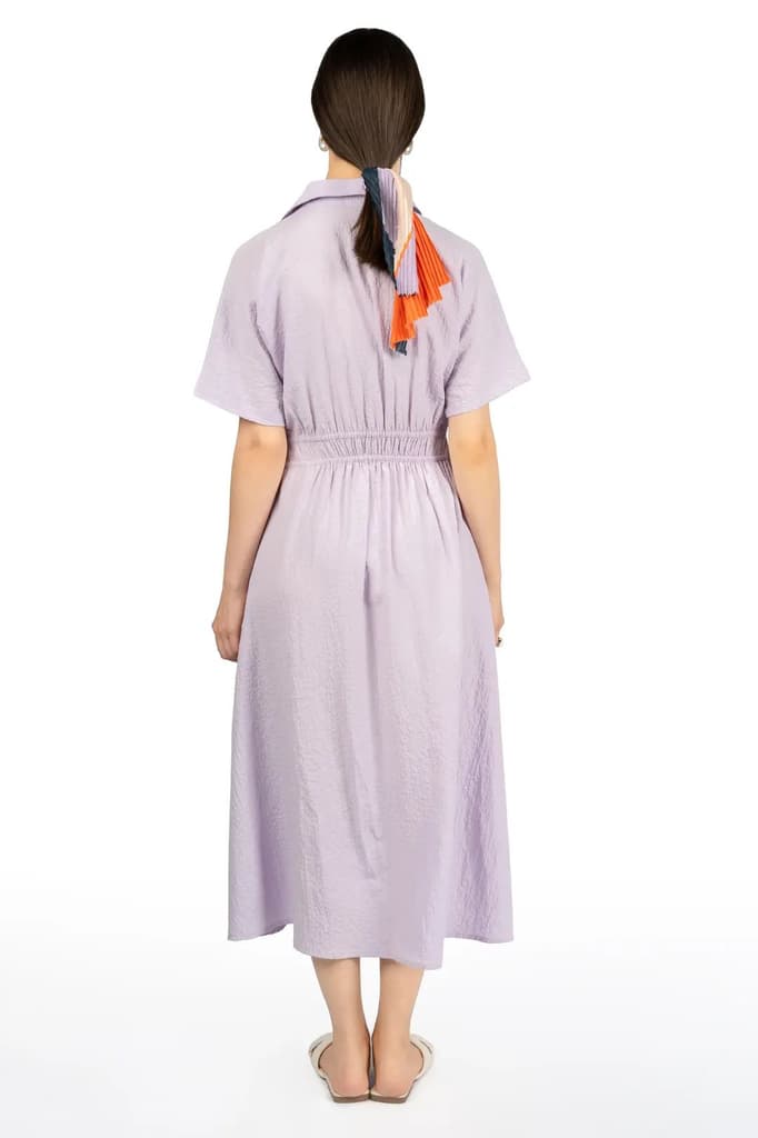 Lavender Collared Fit & Flare Midi Dress — photo 3