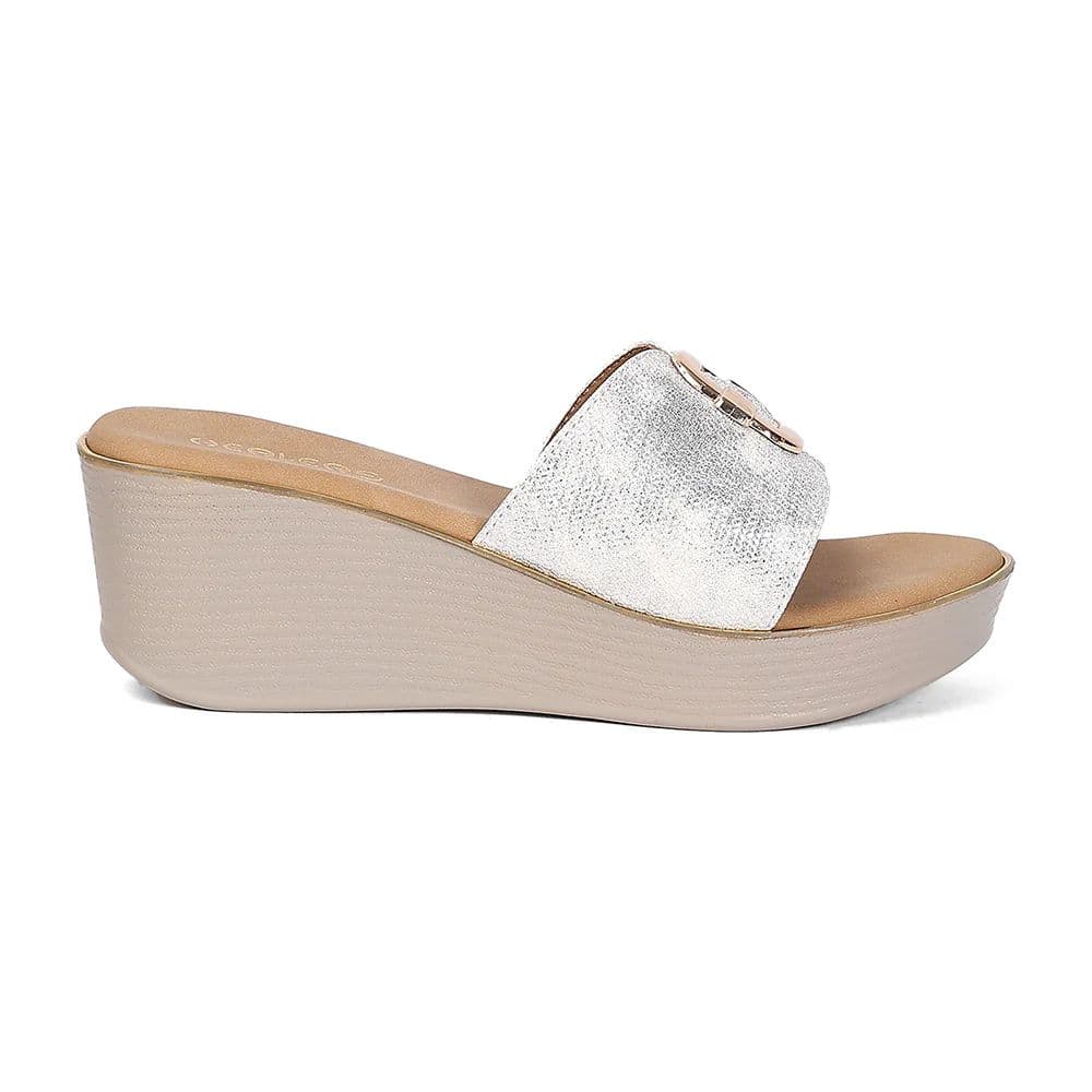 Healers STY-111 Women's Silver Casual Wedge Heeled Sandals - PARTY EDIT Special — photo 2