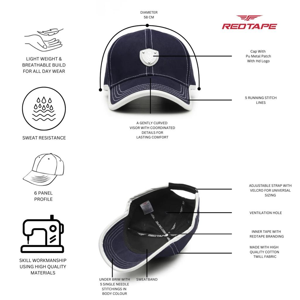 Unisex Navy Blue Solid Cotton Twill Baseball Cap with Adjustable Strap — photo 4