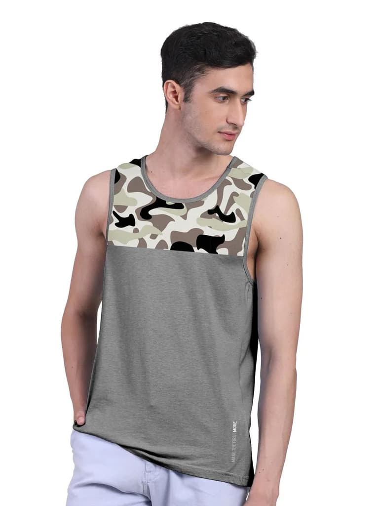 Iron Charcoal Active Vest Front Yoke Camouflage Regular Organic Bamboo Vest - Active Fit (Pack Of 1) — photo 3