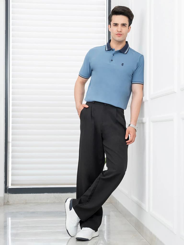 T Shirts for Men in Blue | Polo Half Sleeve T Shirt — photo 4