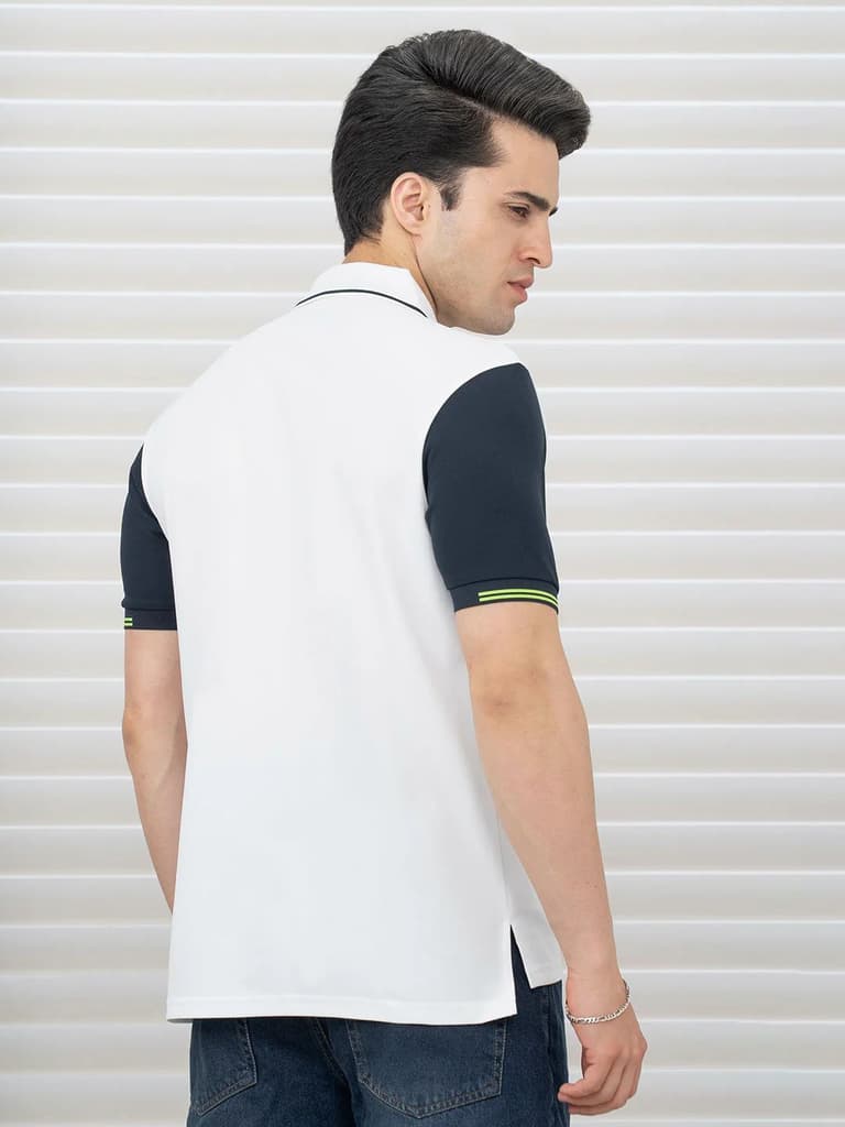 T Shirts for Men in White | Polyester Polo T Shirt — photo 3